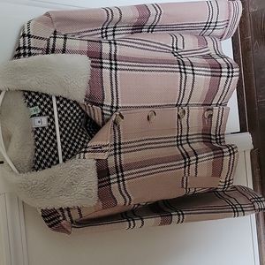 💖 Flannel jacket L with faux collar